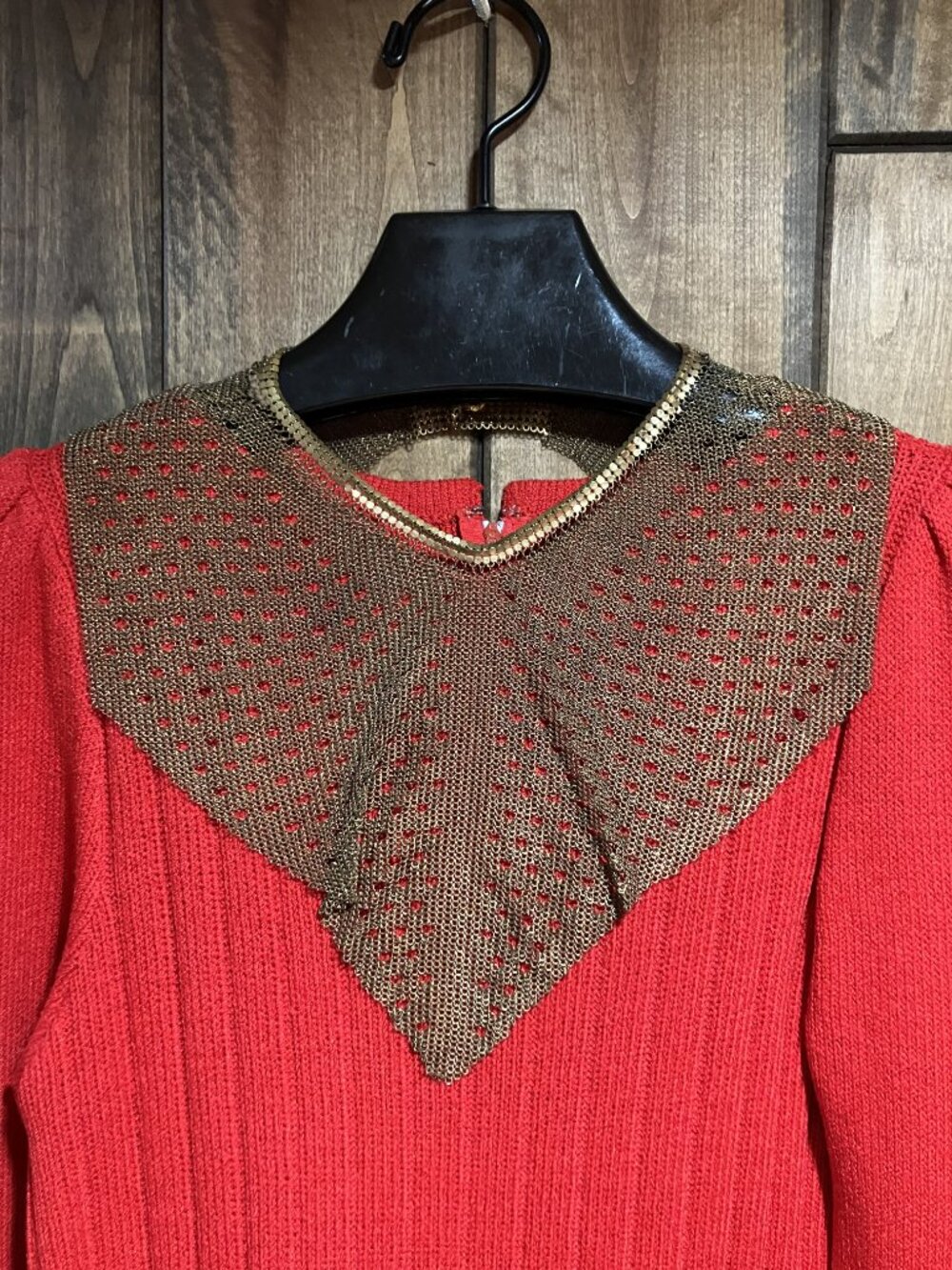 Amazing Vintage Gold Tone Metal Mesh Collar Circa 1920